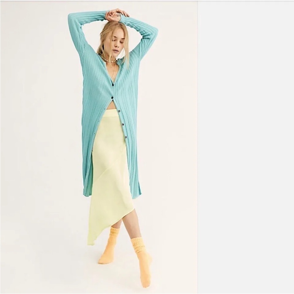 Free people • skinny mini ribbed duster cardigan sweater